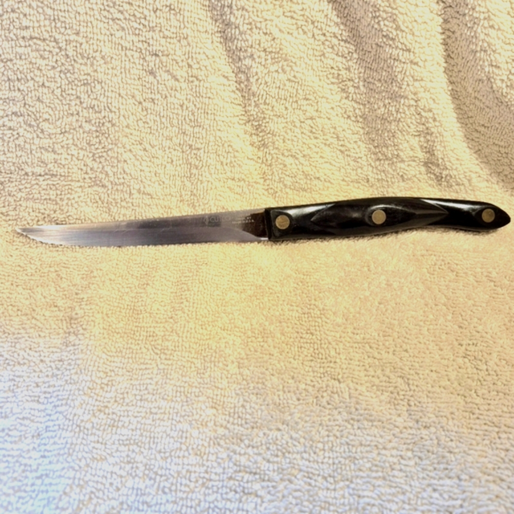 Cutco 1721 KA Serrated Trimmer Knife Brown Handle Olean NY 4 14/16th" Blade USA
